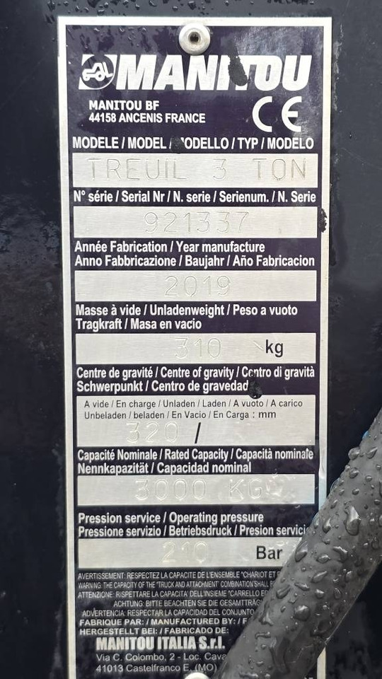 Manitou WINCH 3T 921337 - Skladová technika: obrázek 4 Manitou WINCH 3T 921337 - Skladová technika: obrázek 4
