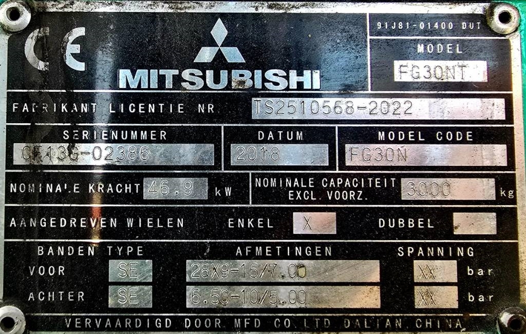 Plynový vysokozdvižný vozík Mitsubishi FG 30 N: obrázek 11