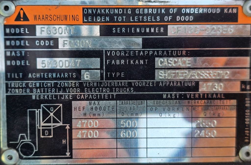 Plynový vysokozdvižný vozík Mitsubishi FG 30 N: obrázek 10