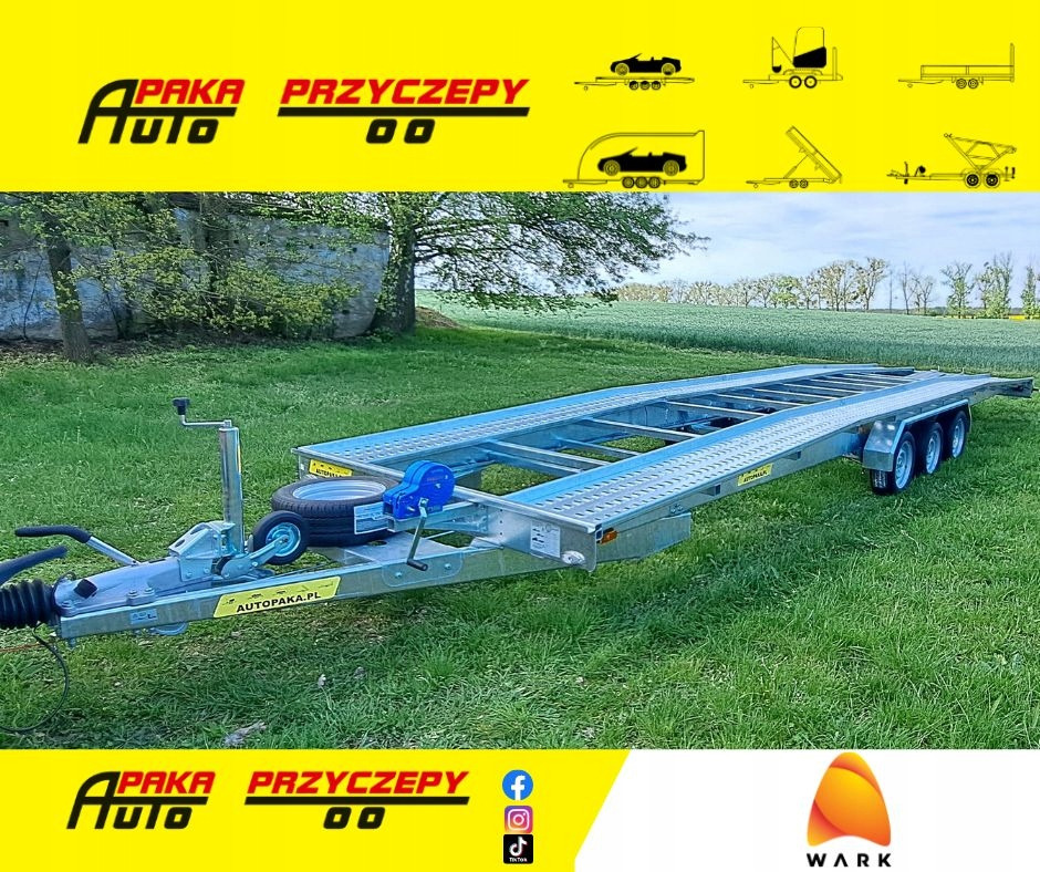 LAWETA Z NAJAZDAMI NA 2 AUTA 8,5x2M DMC 3500, 3 OSIE / CAR TRANSPORTER WITH RAMPS FOR 2 CARS 8.5x2M DMC 3500, 3 AXLES - Přívěs na přepravu automobilů: obrázek 1 LAWETA Z NAJAZDAMI NA 2 AUTA 8,5x2M DMC 3500, 3 OSIE / CAR TRANSPORTER WITH RAMPS FOR 2 CARS 8.5x2M DMC 3500, 3 AXLES - Přívěs na přepravu automobilů: obrázek 1