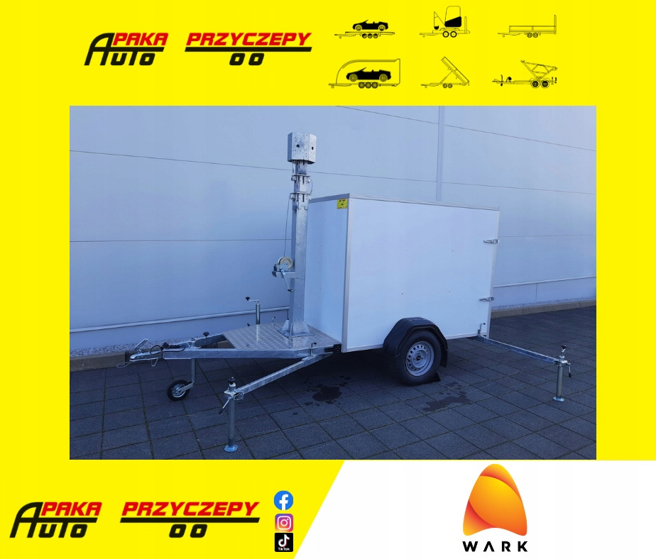 PRZYCZEPA Z MASZTEM TELESKOPOWYM DO MONITORINGU / TRAILER WITH TELESCOPIC MAST FOR MONITORING - Skříňový přívěs: obrázek 1 PRZYCZEPA Z MASZTEM TELESKOPOWYM DO MONITORINGU / TRAILER WITH TELESCOPIC MAST FOR MONITORING - Skříňový přívěs: obrázek 1