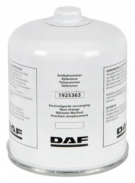 DAF WKŁAD OSUSZACZA DAF XF 105 EURO 6 ORGINAŁ DAF OE 1925363 - Hydraulika: obrázek 1 DAF WKŁAD OSUSZACZA DAF XF 105 EURO 6 ORGINAŁ DAF OE 1925363 - Hydraulika: obrázek 1