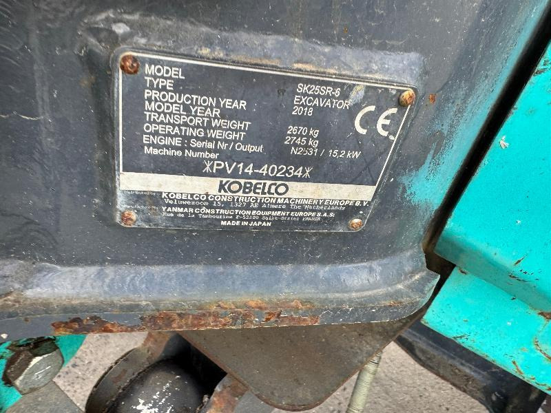 Mini rýpadlo KOBELCO SK 25 SR-6E: obrázek 7
