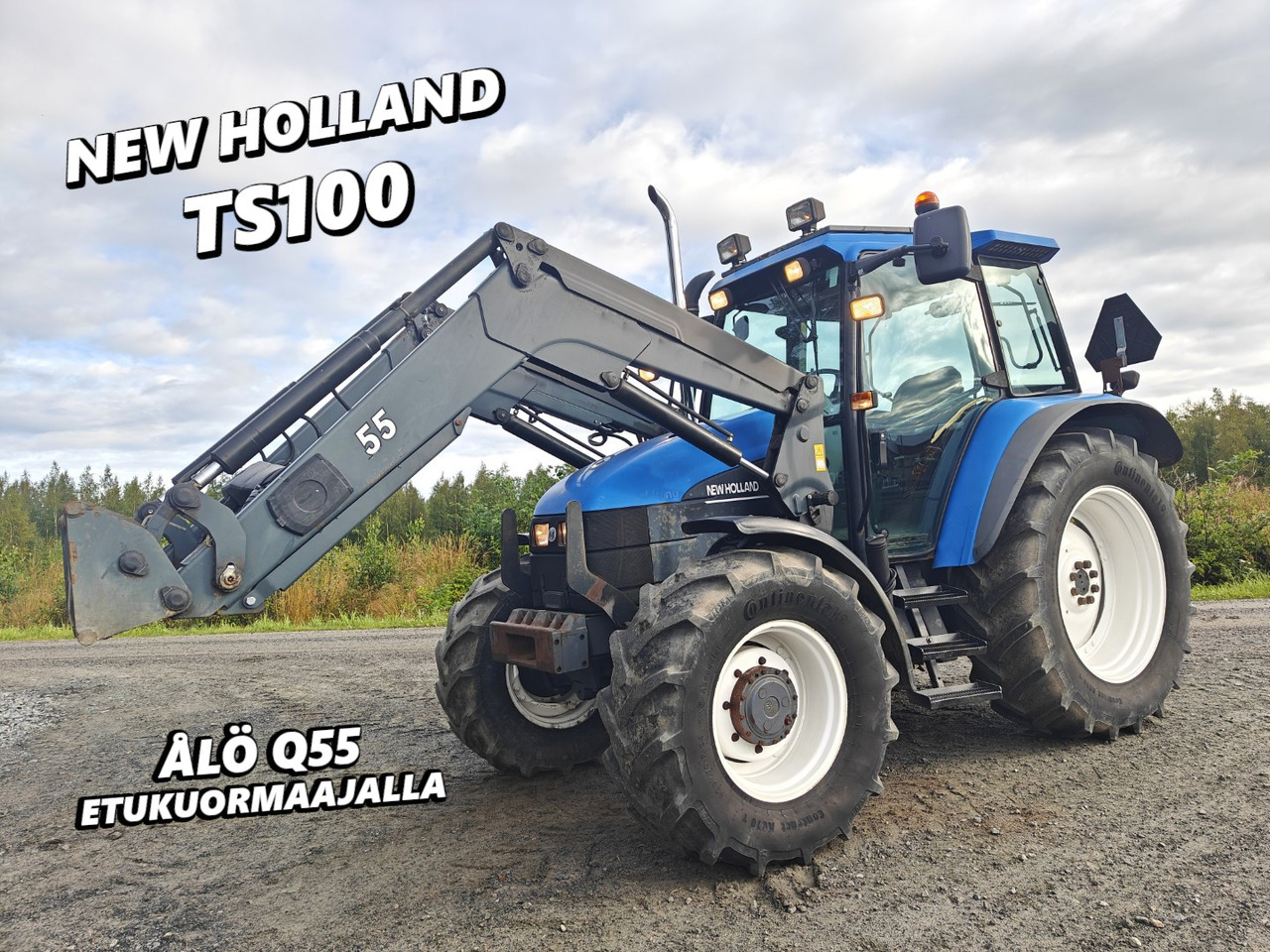 New Holland TS100, ES vaihteisto, ilmastointi, etukuormaaja Ålö Q55, katso video! - Traktor: obrázek 1 New Holland TS100, ES vaihteisto, ilmastointi, etukuormaaja Ålö Q55, katso video! - Traktor: obrázek 1