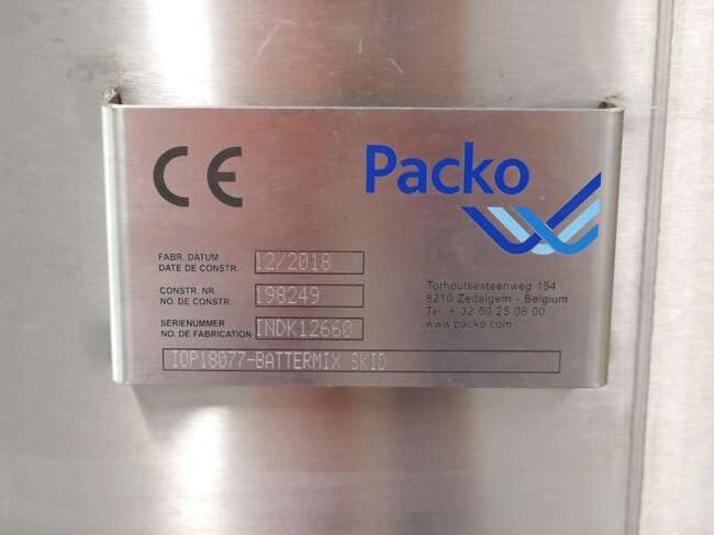 Packo batter mixing installation Battermix skid - Potravinářský stroj: obrázek 3 Packo batter mixing installation Battermix skid - Potravinářský stroj: obrázek 3