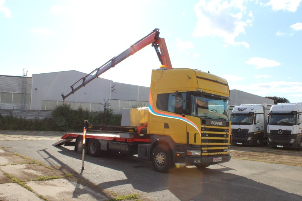 Scania R 114 LB340 6X2 L PALFINGER PK16502 - Přepravník automobilů, Auto s hydraulickou rukou: obrázek 1 Scania R 114 LB340 6X2 L PALFINGER PK16502 - Přepravník automobilů, Auto s hydraulickou rukou: obrázek 1