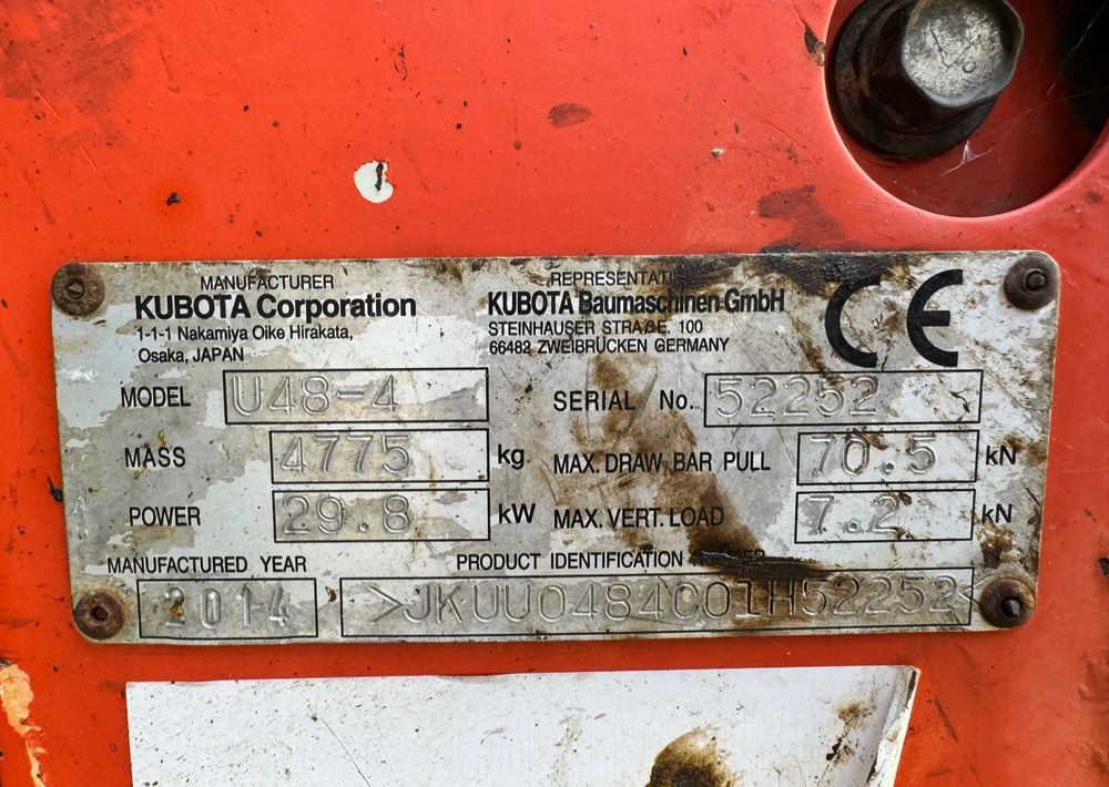 Kubota U48-4 - Pásové rýpadlo: obrázek 5 Kubota U48-4 - Pásové rýpadlo: obrázek 5