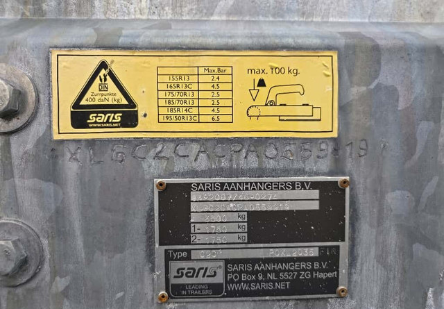 Plachtový přívěs SarisC3500 Pressukapelli: obrázek 16