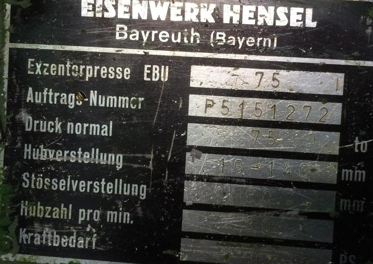 Einständer-Exzenterpresse EBU - Kovoobráběcí stroj: obrázek 5 Einständer-Exzenterpresse EBU - Kovoobráběcí stroj: obrázek 5