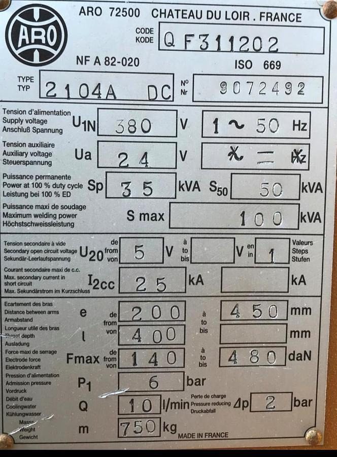 Punktschweißmaschine ARO - Zařízení pro svařování: obrázek 3 Punktschweißmaschine ARO - Zařízení pro svařování: obrázek 3