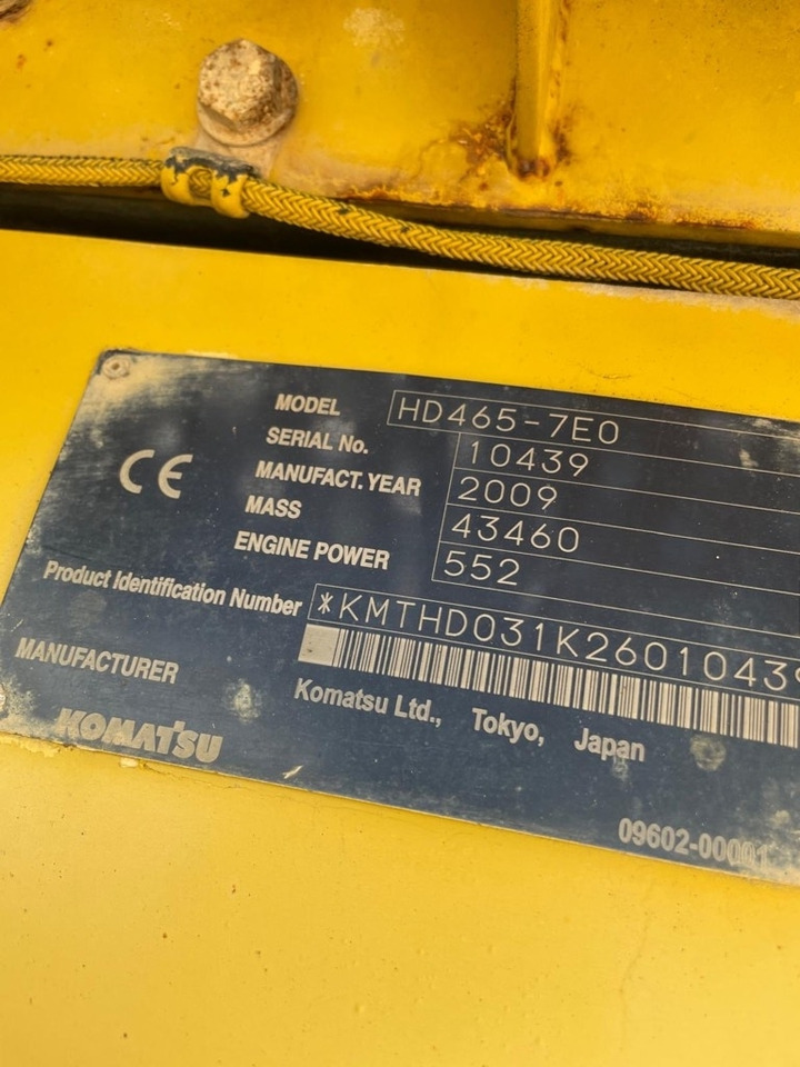 Komatsu HD 465-7E0, HD 405-7, HD 405-6, total 4 pcs - Pevný dempr: obrázek 4 Komatsu HD 465-7E0, HD 405-7, HD 405-6, total 4 pcs - Pevný dempr: obrázek 4