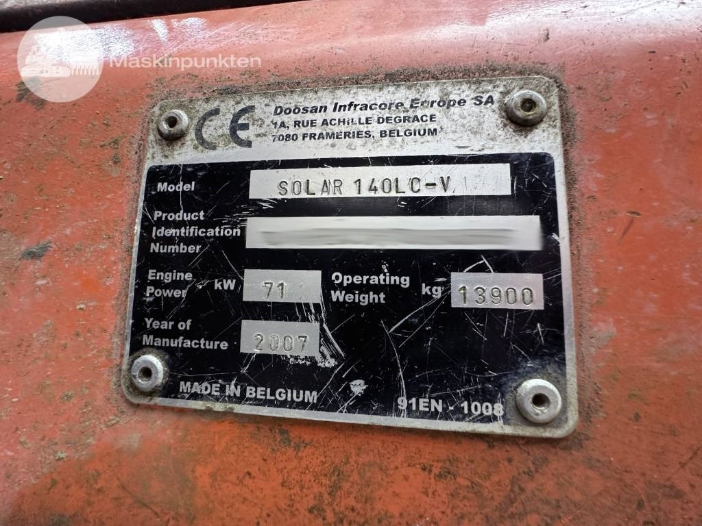 Pásové rýpadlo Doosan Solar 140 LC V: obrázek 12