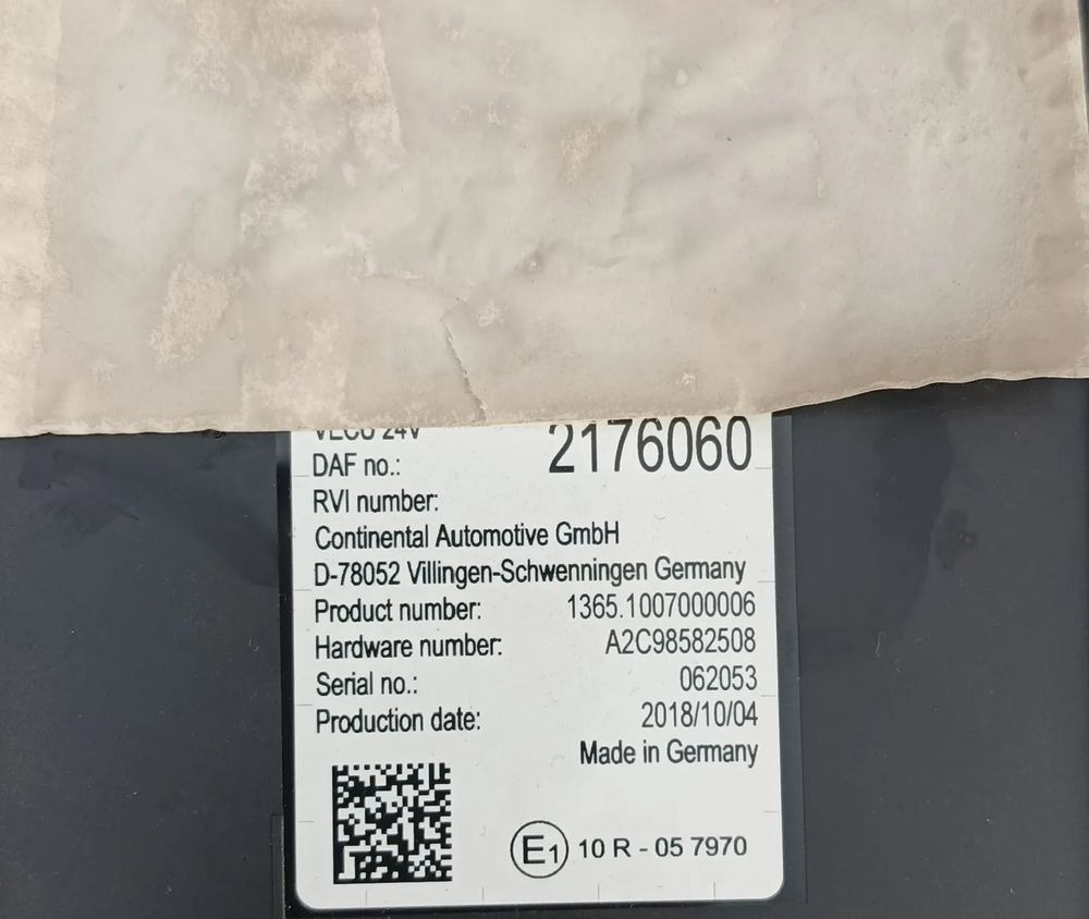 DAF XF 106 EURO 6 MX13 KOMPUTER MODUŁ STEROWNIK VECU 2176060 - Řídicí blok pro Nákladní auto: obrázek 2 DAF XF 106 EURO 6 MX13 KOMPUTER MODUŁ STEROWNIK VECU 2176060 - Řídicí blok pro Nákladní auto: obrázek 2