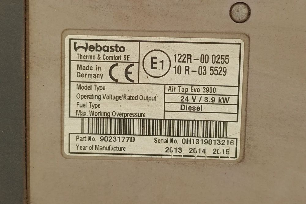 RENAULT GAMA T WEBASTO OGRZEWANIE POSTOJOWE AIR TOP EVO 3900 - Topení/ Ventilace pro Nákladní auto: obrázek 2 RENAULT GAMA T WEBASTO OGRZEWANIE POSTOJOWE AIR TOP EVO 3900 - Topení/ Ventilace pro Nákladní auto: obrázek 2