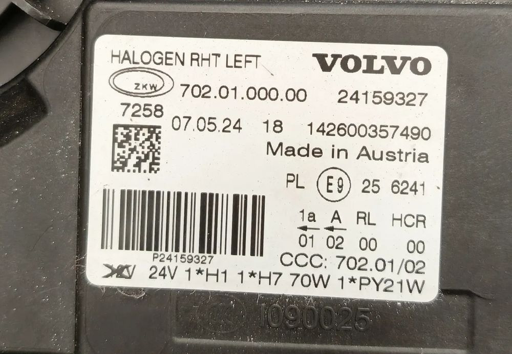 VOLVO FH4 LAMPA PRZEDNIA LEWA H7 2024r 24159327 - Světlo/ Osvětlení pro Nákladní auto: obrázek 3 VOLVO FH4 LAMPA PRZEDNIA LEWA H7 2024r 24159327 - Světlo/ Osvětlení pro Nákladní auto: obrázek 3