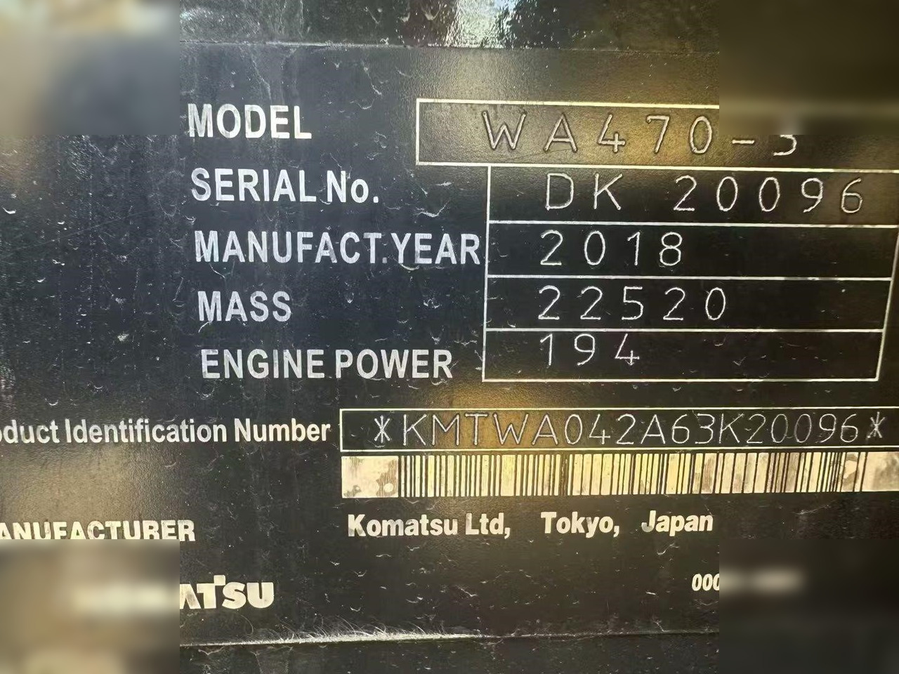 Kolový nakladač KOMATSU WA470-3: obrázek 7