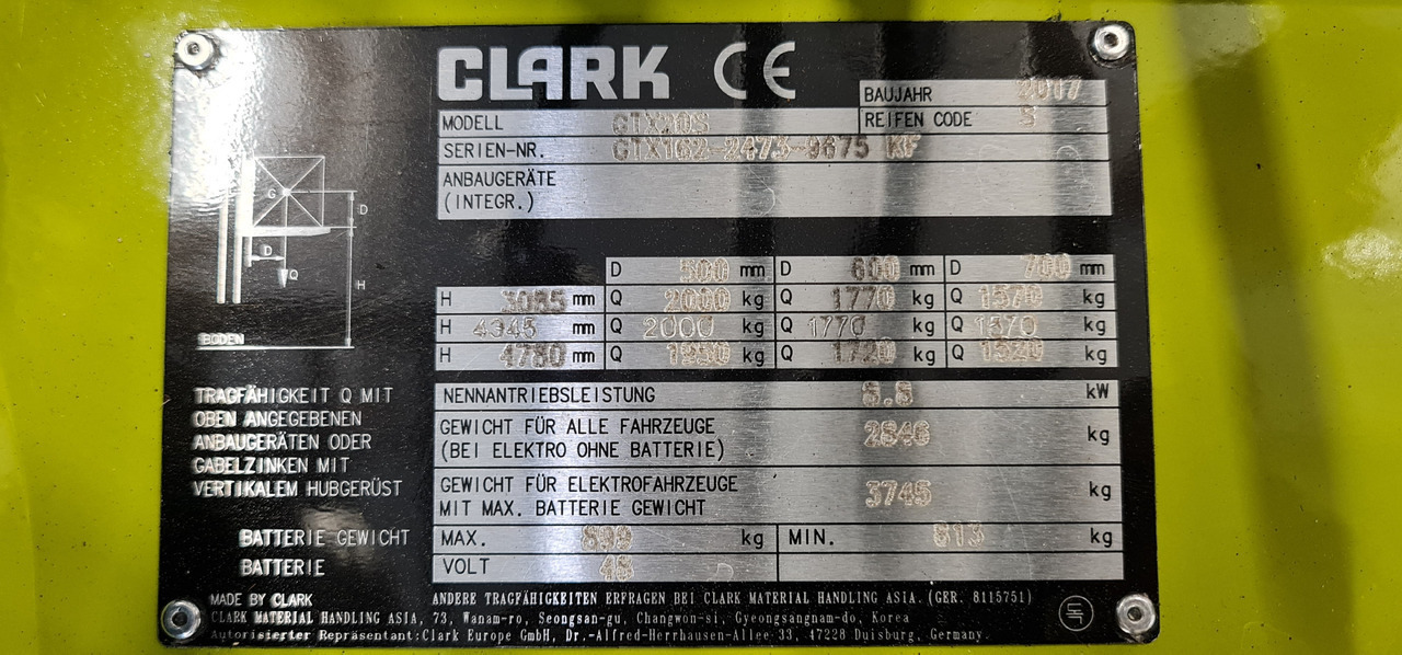 CLARK GTX 20 S - Elektrický vysokozdvižný vozík: obrázek 5 CLARK GTX 20 S - Elektrický vysokozdvižný vozík: obrázek 5