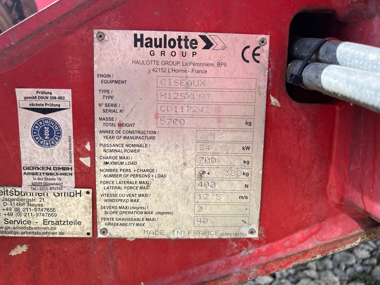Nůžková plošina HAULOTTE H12SXL: obrázek 11