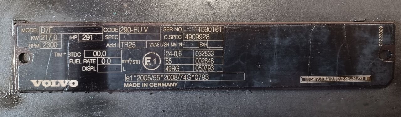 Volvo D7F 290 E5 Volvo FL - Motor pro Nákladní auto: obrázek 5 Volvo D7F 290 E5 Volvo FL - Motor pro Nákladní auto: obrázek 5