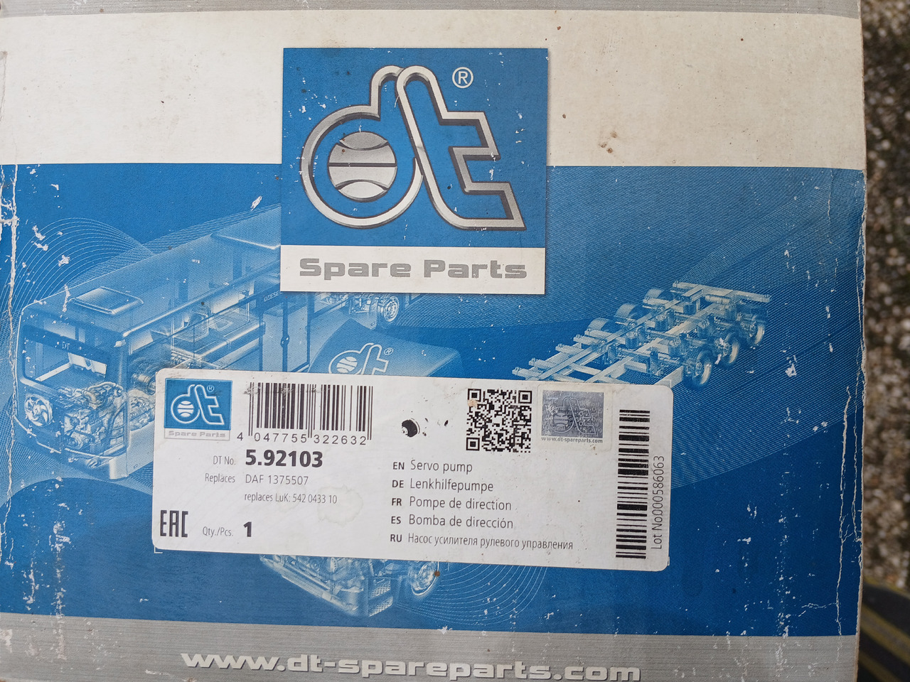 Steeringpump DT 592103 for Daf  - Čerpadlo hydraulického zesilovače: obrázek 3 Steeringpump DT 592103 for Daf  - Čerpadlo hydraulického zesilovače: obrázek 3