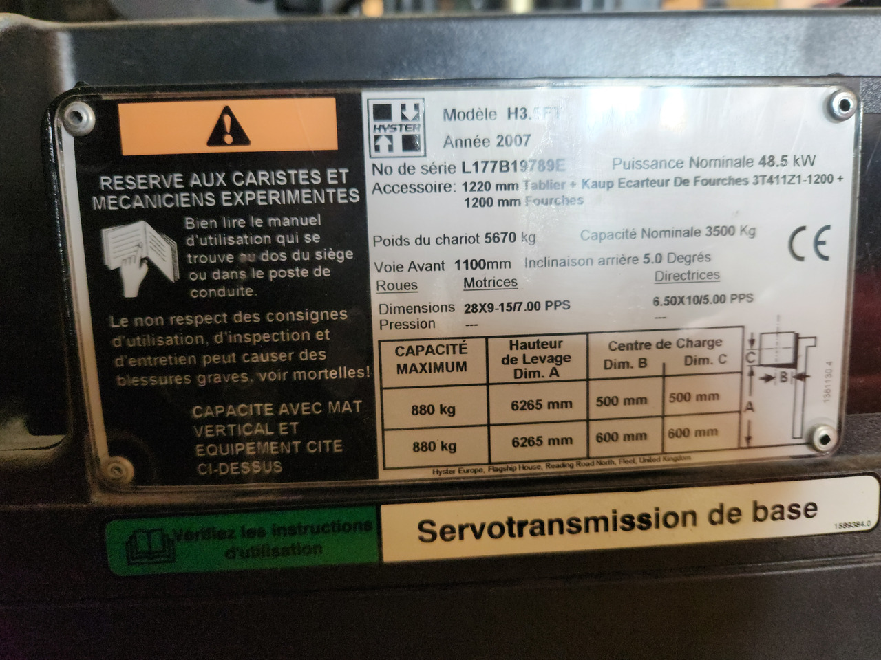 HYSTER H3.5FT - Dieselový vysokozdvižný vozík: obrázek 2 HYSTER H3.5FT - Dieselový vysokozdvižný vozík: obrázek 2