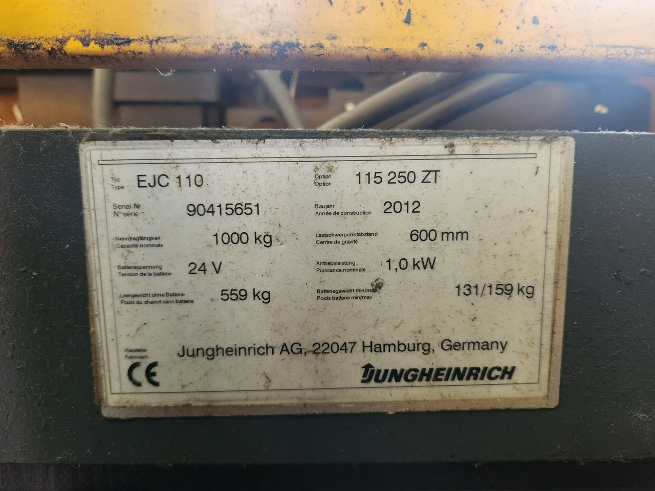 JUNGHEINRICH EJC110 250ZT - Stohovací vozík: obrázek 3 JUNGHEINRICH EJC110 250ZT - Stohovací vozík: obrázek 3