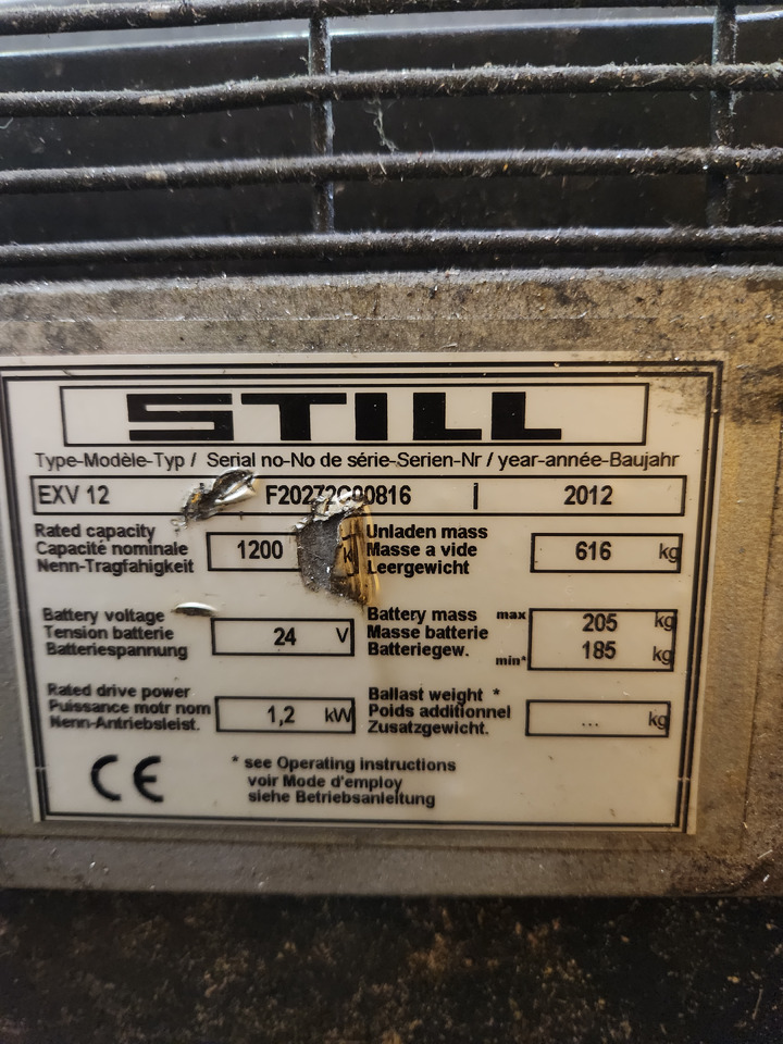 STILL EXV12 - Stohovací vozík: obrázek 4 STILL EXV12 - Stohovací vozík: obrázek 4