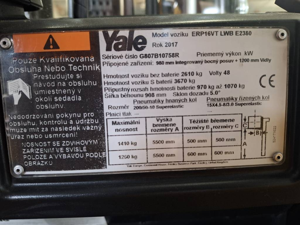 Yale ERP 16 VT - Elektrický vysokozdvižný vozík: obrázek 2 Yale ERP 16 VT - Elektrický vysokozdvižný vozík: obrázek 2