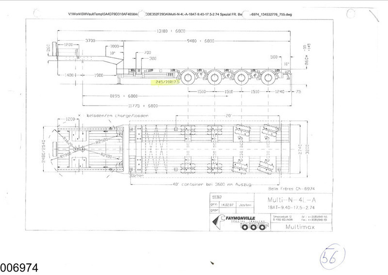 Faymonville Lowbed 63.000 KG, 19.90 Mtr, Extandable - Podvalníkový návěs: obrázek 2 Faymonville Lowbed 63.000 KG, 19.90 Mtr, Extandable - Podvalníkový návěs: obrázek 2