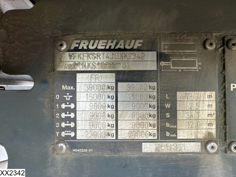 Fruehauf Tautliner Dhollandia - Plachtový návěs: obrázek 4 Fruehauf Tautliner Dhollandia - Plachtový návěs: obrázek 4