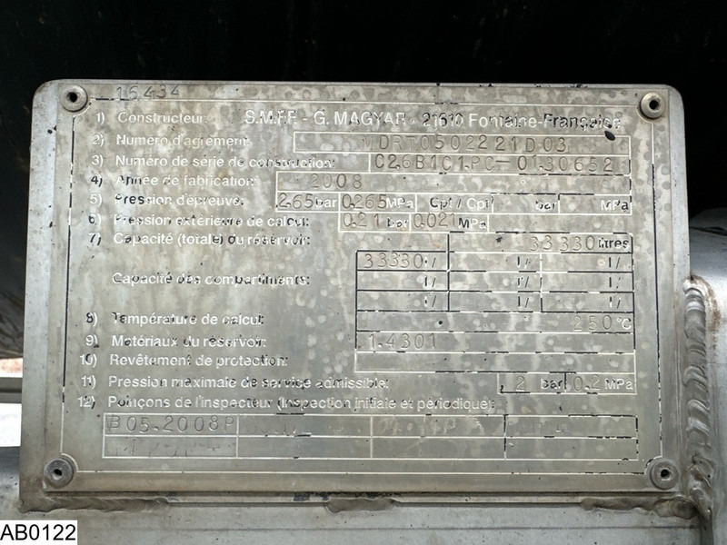 Magyar Bitum 33330 Liter, 1 Compartment - Cisternový návěs: obrázek 3 Magyar Bitum 33330 Liter, 1 Compartment - Cisternový návěs: obrázek 3