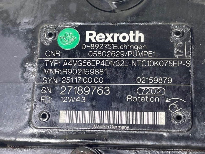 Bomag -Rexroth A4VG56EP4D1/32L-Drive pump/Fahrpumpe - Hydraulika pro Stavební technika: obrázek 4 Bomag -Rexroth A4VG56EP4D1/32L-Drive pump/Fahrpumpe - Hydraulika pro Stavební technika: obrázek 4