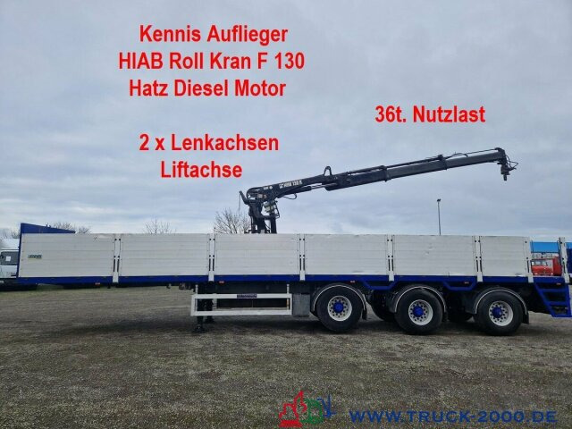 Kennis Hiab Roll-Kran 36t. Nutzlast Lenkachsen - Návěs valník/ Plato: obrázek 1 Kennis Hiab Roll-Kran 36t. Nutzlast Lenkachsen - Návěs valník/ Plato: obrázek 1