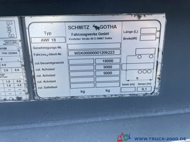 Schmitz Cargobull AWF 18 BDF SAF Achsen Scheibenbremsen - Kontejnerovy přívěs/ Výměnná nástavba: obrázek 4 Schmitz Cargobull AWF 18 BDF SAF Achsen Scheibenbremsen - Kontejnerovy přívěs/ Výměnná nástavba: obrázek 4