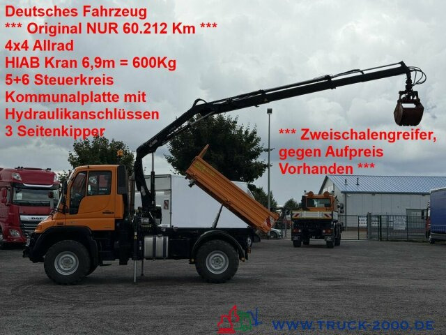 Unimog Unimog U300 4x4 Hiab Kran mit original 60.212 Km - Sklápěč, Auto s hydraulickou rukou: obrázek 1 Unimog Unimog U300 4x4 Hiab Kran mit original 60.212 Km - Sklápěč, Auto s hydraulickou rukou: obrázek 1