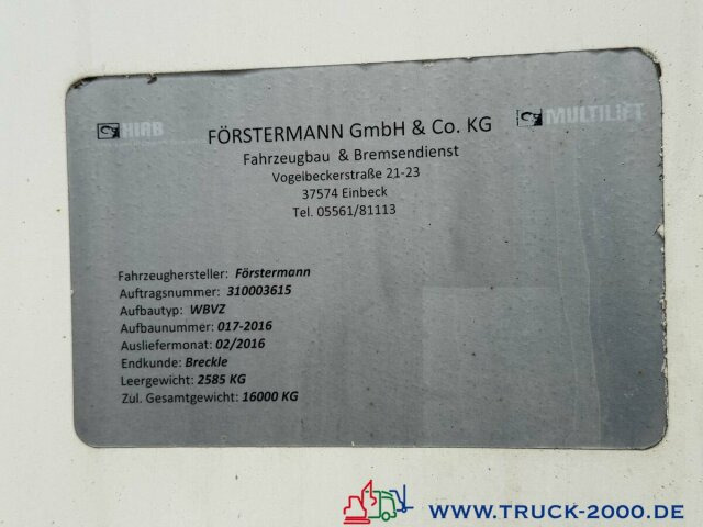 Skříňová nástavba Wechselbrücke BDF Koffer Förstermann ca. 50 m3: obrázek 9