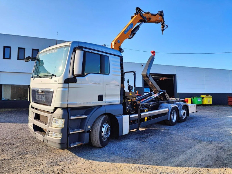 MAN TGX 26.400 6x2 Euro5 Container LEEBUR + Crane Effer 145 - Hákový nosič kontejnerů, Auto s hydraulickou rukou: obrázek 1 MAN TGX 26.400 6x2 Euro5 Container LEEBUR + Crane Effer 145 - Hákový nosič kontejnerů, Auto s hydraulickou rukou: obrázek 1
