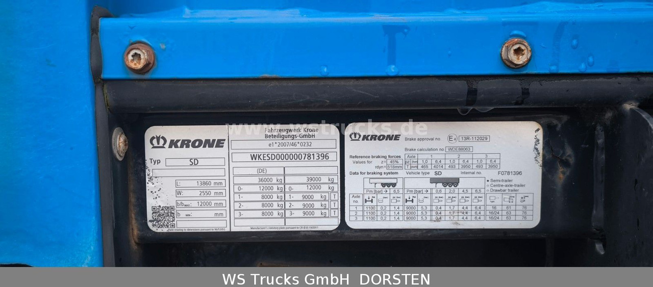 Krone SD 27 Planauflieger mit Edscha | ABS, EBS, XL - Plachtový návěs: obrázek 3 Krone SD 27 Planauflieger mit Edscha | ABS, EBS, XL - Plachtový návěs: obrázek 3