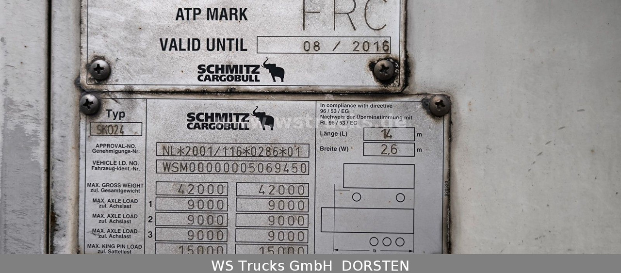 Schmitz Cargobull SKO 24 Kühlauflieger | Rohrbahn Vector 1850Mt - Chladírenský návěs: obrázek 3 Schmitz Cargobull SKO 24 Kühlauflieger | Rohrbahn Vector 1850Mt - Chladírenský návěs: obrázek 3