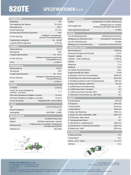 LIUGONG 820 TE vollelektrisch, 6.600 kg, 1.2 cbm (12005253 - Kolový nakladač: obrázek 3 LIUGONG 820 TE vollelektrisch, 6.600 kg, 1.2 cbm (12005253 - Kolový nakladač: obrázek 3