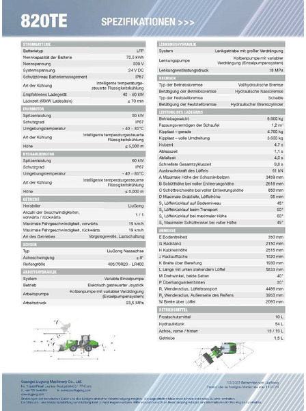 LIUGONG 820 TE vollelektrisch, 6.600 kg, 1.2 cbm - Kolový nakladač: obrázek 2 LIUGONG 820 TE vollelektrisch, 6.600 kg, 1.2 cbm - Kolový nakladač: obrázek 2
