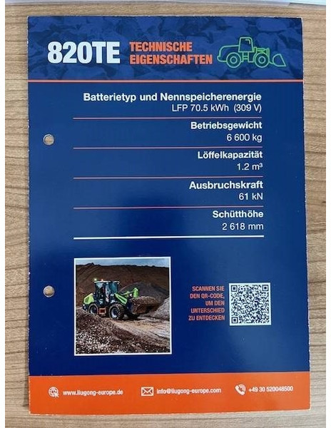 LIUGONG 820 TE vollelektrisch, 6.600 kg, 1.2 cbm - Kolový nakladač: obrázek 4 LIUGONG 820 TE vollelektrisch, 6.600 kg, 1.2 cbm - Kolový nakladač: obrázek 4