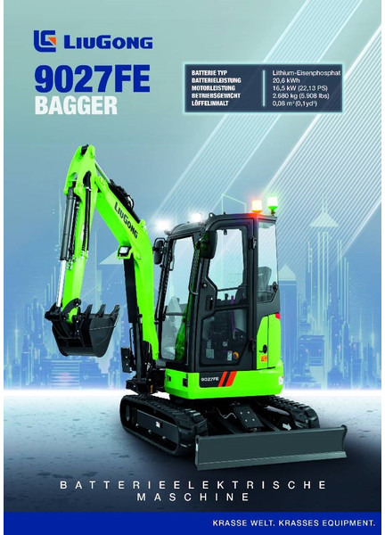 LIUGONG 9027 FE vollelektrisch, 2.680 kg - Mini rýpadlo: obrázek 1 LIUGONG 9027 FE vollelektrisch, 2.680 kg - Mini rýpadlo: obrázek 1