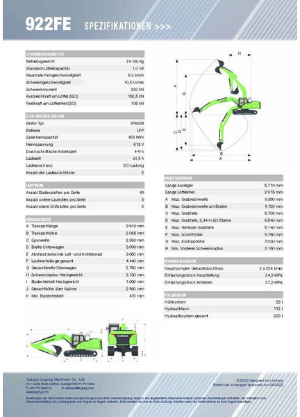 LIUGONG 922 FE vollelektrisch, 24.100 kg - Pásové rýpadlo: obrázek 2 LIUGONG 922 FE vollelektrisch, 24.100 kg - Pásové rýpadlo: obrázek 2