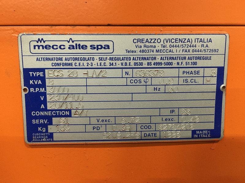 Elektrický generátor RUCCERINI MD190 GENERATOR 8 KVA USED: obrázek 6