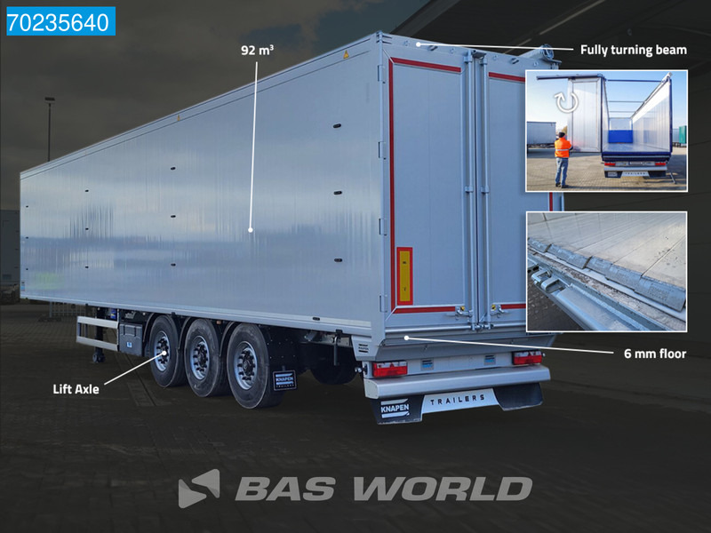 Knapen K100 6MM 92m3 3 axles NEW 6mm 92M3 Liftachse - S posuvnou podlahou návěs: obrázek 3 Knapen K100 6MM 92m3 3 axles NEW 6mm 92M3 Liftachse - S posuvnou podlahou návěs: obrázek 3