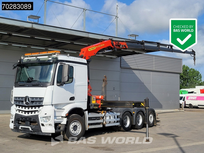Mercedes-Benz Arocs 3245 Actros 8X4 Palfinger PK22002 EH Crane 17tons hooklift Big-Axle Lift+Lenkachse Navi Euro 6 - Hákový nosič kontejnerů, Auto s hydraulickou rukou: obrázek 1 Mercedes-Benz Arocs 3245 Actros 8X4 Palfinger PK22002 EH Crane 17tons hooklift Big-Axle Lift+Lenkachse Navi Euro 6 - Hákový nosič kontejnerů, Auto s hydraulickou rukou: obrázek 1