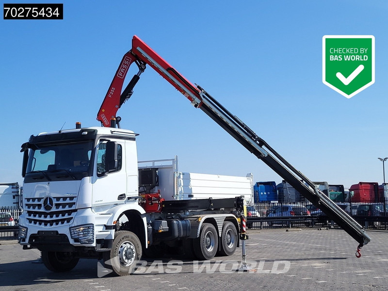Mercedes-Benz Arocs 3348 6X6 Fassi F255A.2.24 xe-dynamic Kran Dreiseitenkipper Navi Euro 6 - Sklápěč, Auto s hydraulickou rukou: obrázek 1 Mercedes-Benz Arocs 3348 6X6 Fassi F255A.2.24 xe-dynamic Kran Dreiseitenkipper Navi Euro 6 - Sklápěč, Auto s hydraulickou rukou: obrázek 1