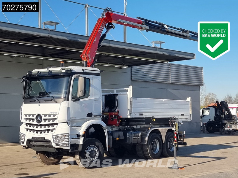 Mercedes-Benz Arocs 3348 6X6 Full Steel Retarder Fassi 25T/M Crane Kran Euro 6 - Sklápěč, Auto s hydraulickou rukou: obrázek 1 Mercedes-Benz Arocs 3348 6X6 Full Steel Retarder Fassi 25T/M Crane Kran Euro 6 - Sklápěč, Auto s hydraulickou rukou: obrázek 1