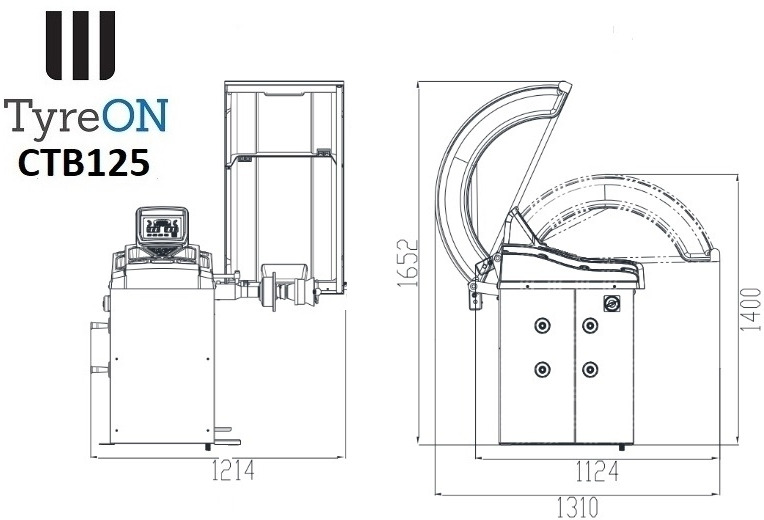 CTB125 wheel balancer, 5 ALU and 2 Steel programs - Auto input Distance + Diameter - 230V - Vybavení garáže/ Dílny: obrázek 2 CTB125 wheel balancer, 5 ALU and 2 Steel programs - Auto input Distance + Diameter - 230V - Vybavení garáže/ Dílny: obrázek 2